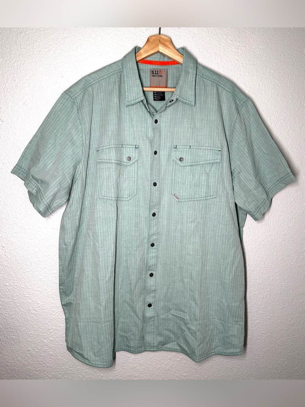 5.11 Tactical Ellis Short Sleeve Button Down Shirt Green Men’s Size XL